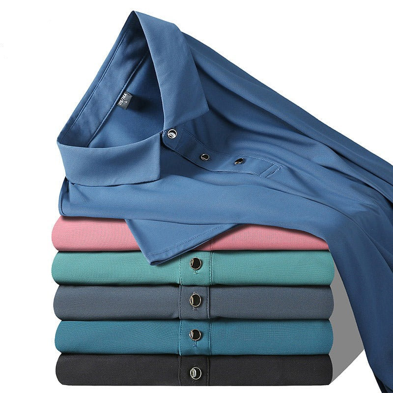 [Kit 10 Camisas] - Polo de Alto Padrão Deluxe™ em Seda Gelo / As Inigualáveis em Luxo, Conforto e Frescor!